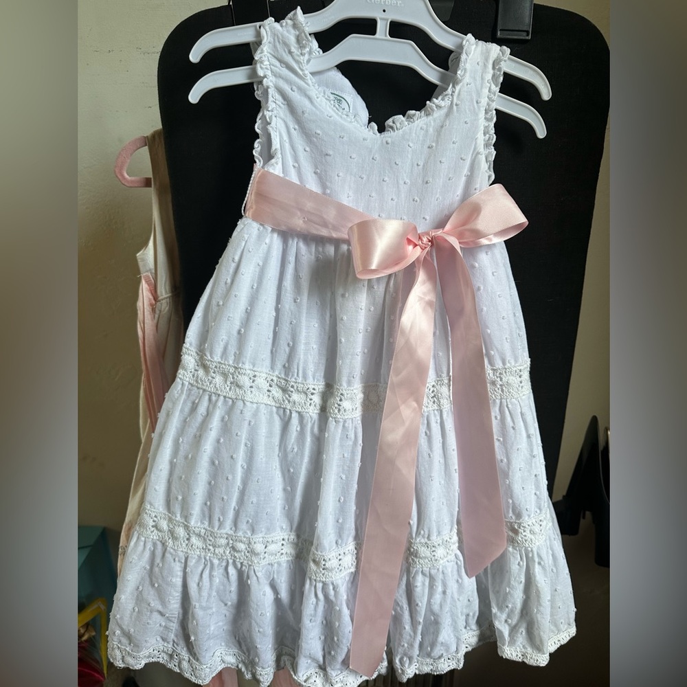 Laura Ashley White Cotton Easter Dress 2t